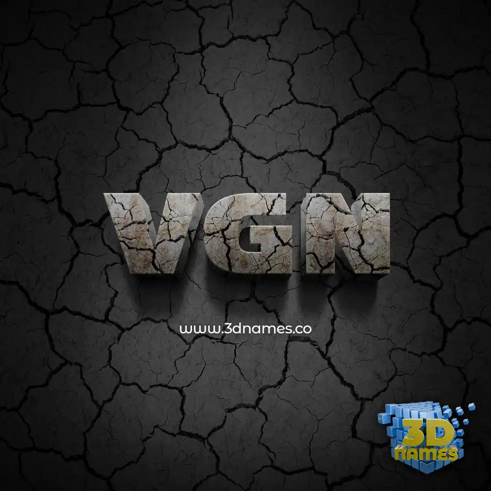 vgn in Cracked Stone style - 3D name wallpaper