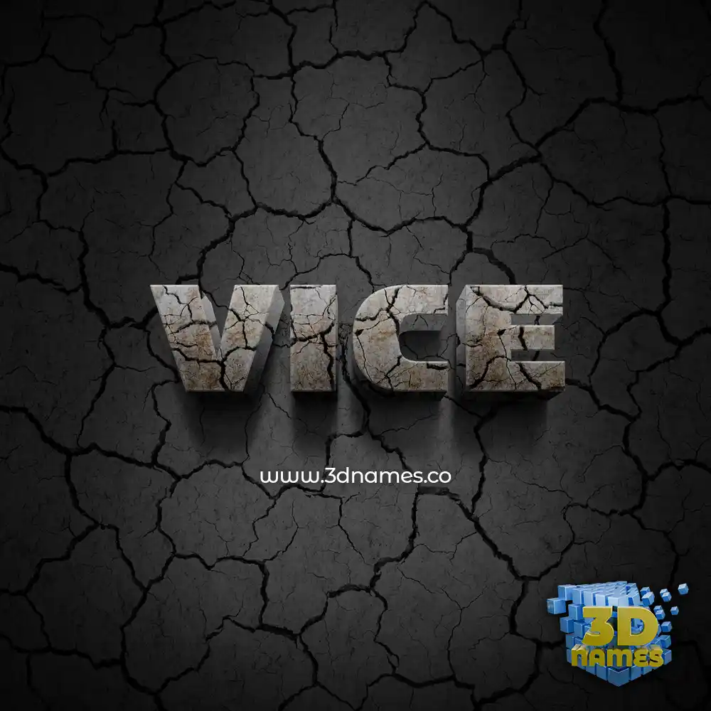 vice in Cracked Stone style - 3D name wallpaper