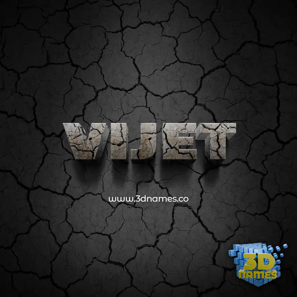 vijet in Cracked Stone style - 3D name wallpaper