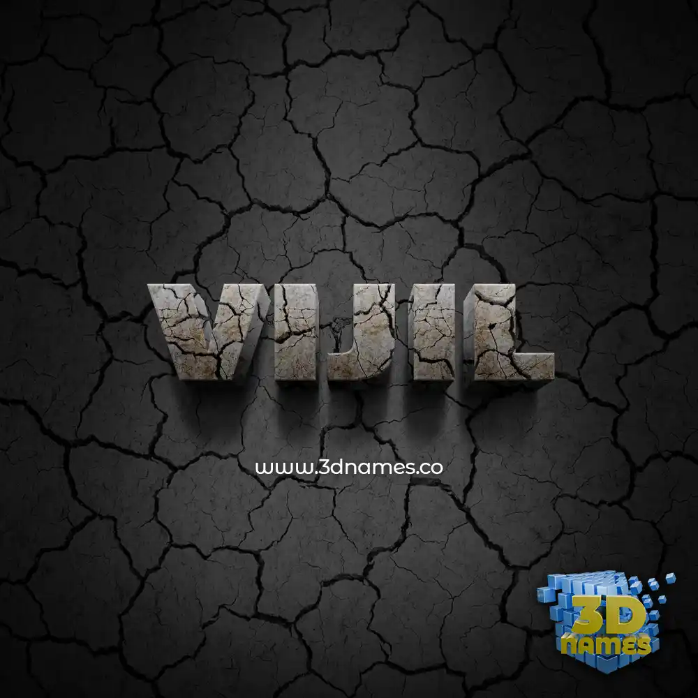 vijil in Cracked Stone style - 3D name wallpaper