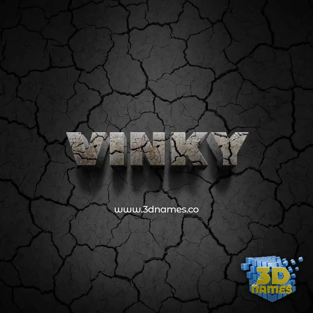 vinky in Cracked Stone style - 3D name wallpaper