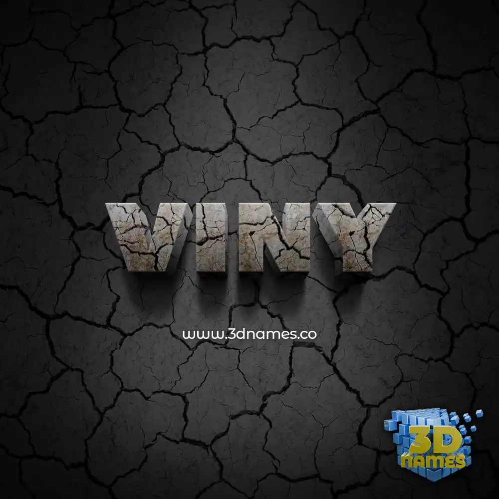 viny in Cracked Stone style - 3D name wallpaper