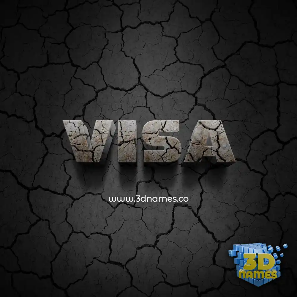 visa in Cracked Stone style - 3D name wallpaper
