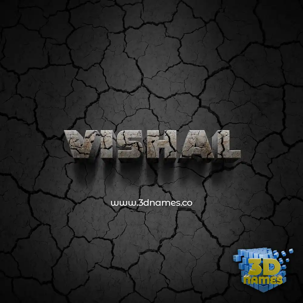 vishal in Cracked Stone style - 3D name wallpaper