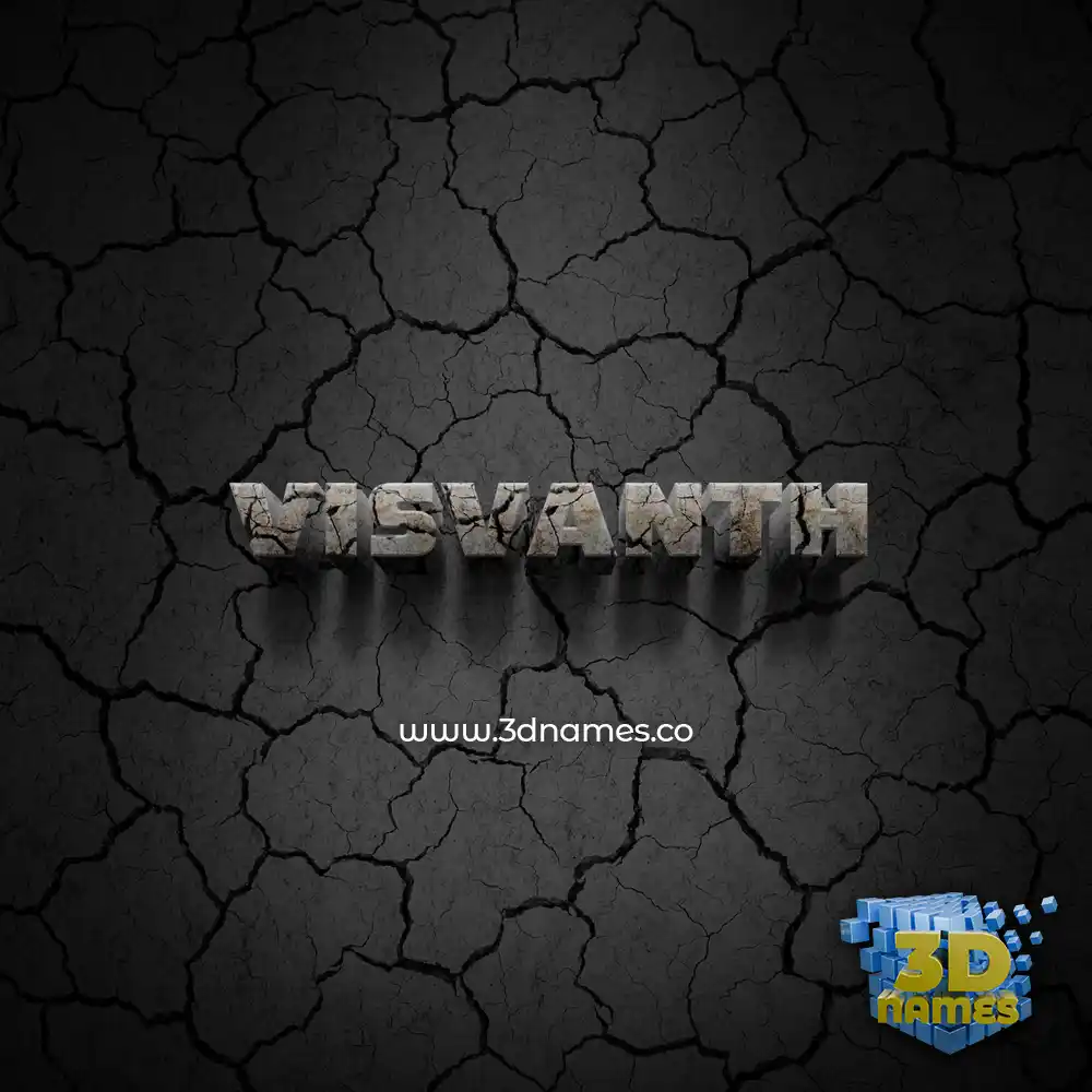 visvanth in Cracked Stone style - 3D name wallpaper