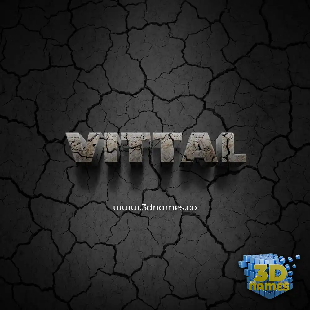 vittal in Cracked Stone style - 3D name wallpaper