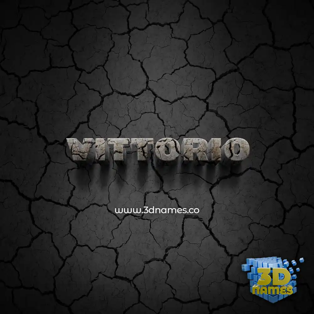 vittorio in Cracked Stone style - 3D name wallpaper