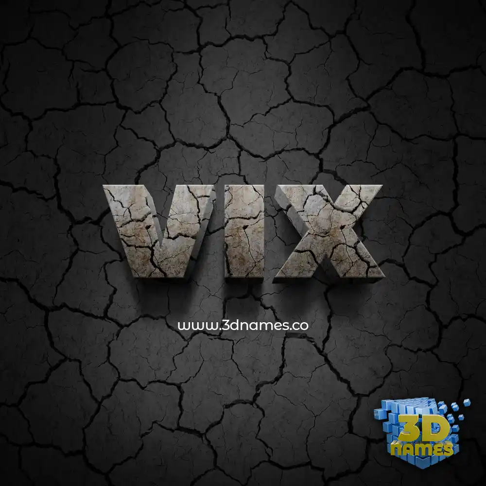 vix in Cracked Stone style - 3D name wallpaper