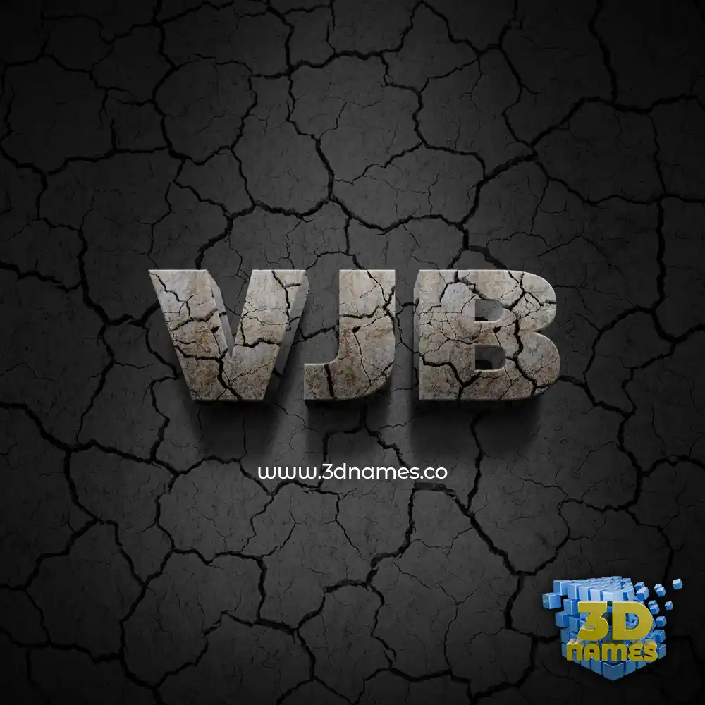 vjb in Cracked Stone style - 3D name wallpaper