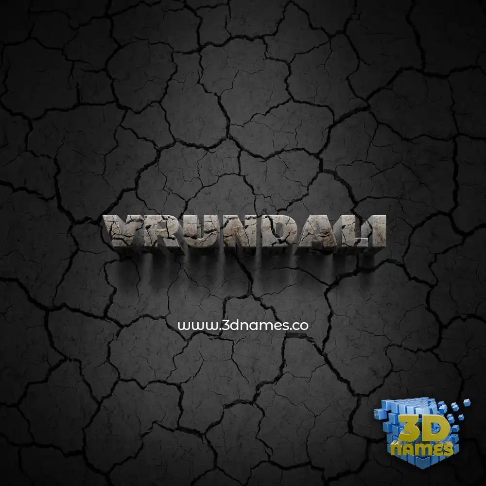 vrundali in Cracked Stone style - 3D name wallpaper