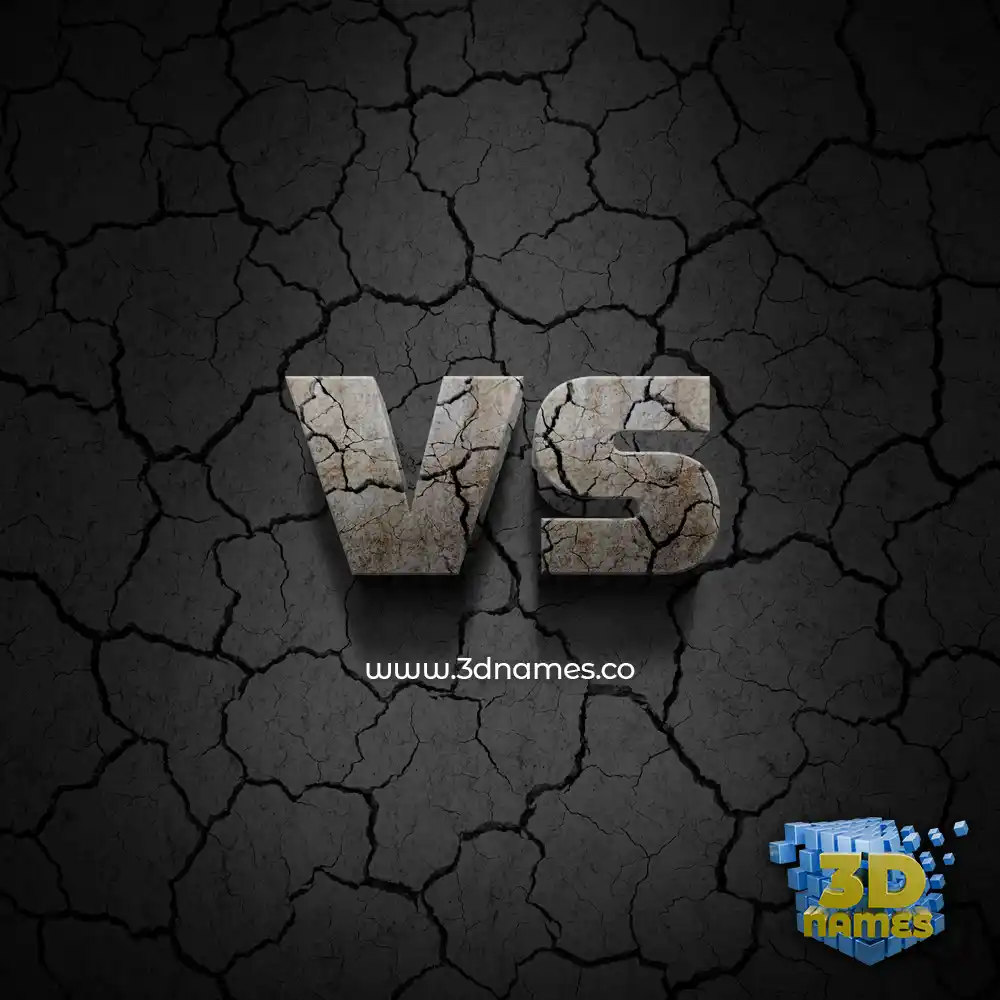 vs in Cracked Stone style - 3D name wallpaper