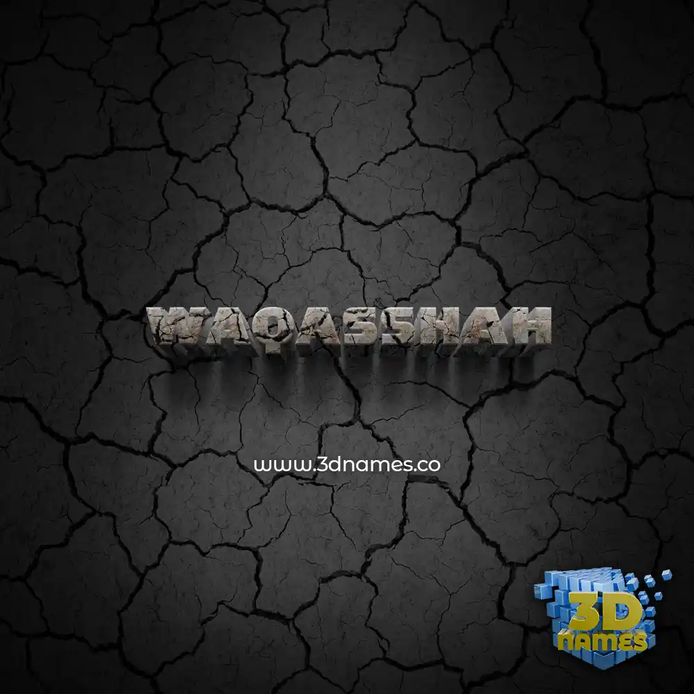 waqasshah in Cracked Stone style - 3D name wallpaper
