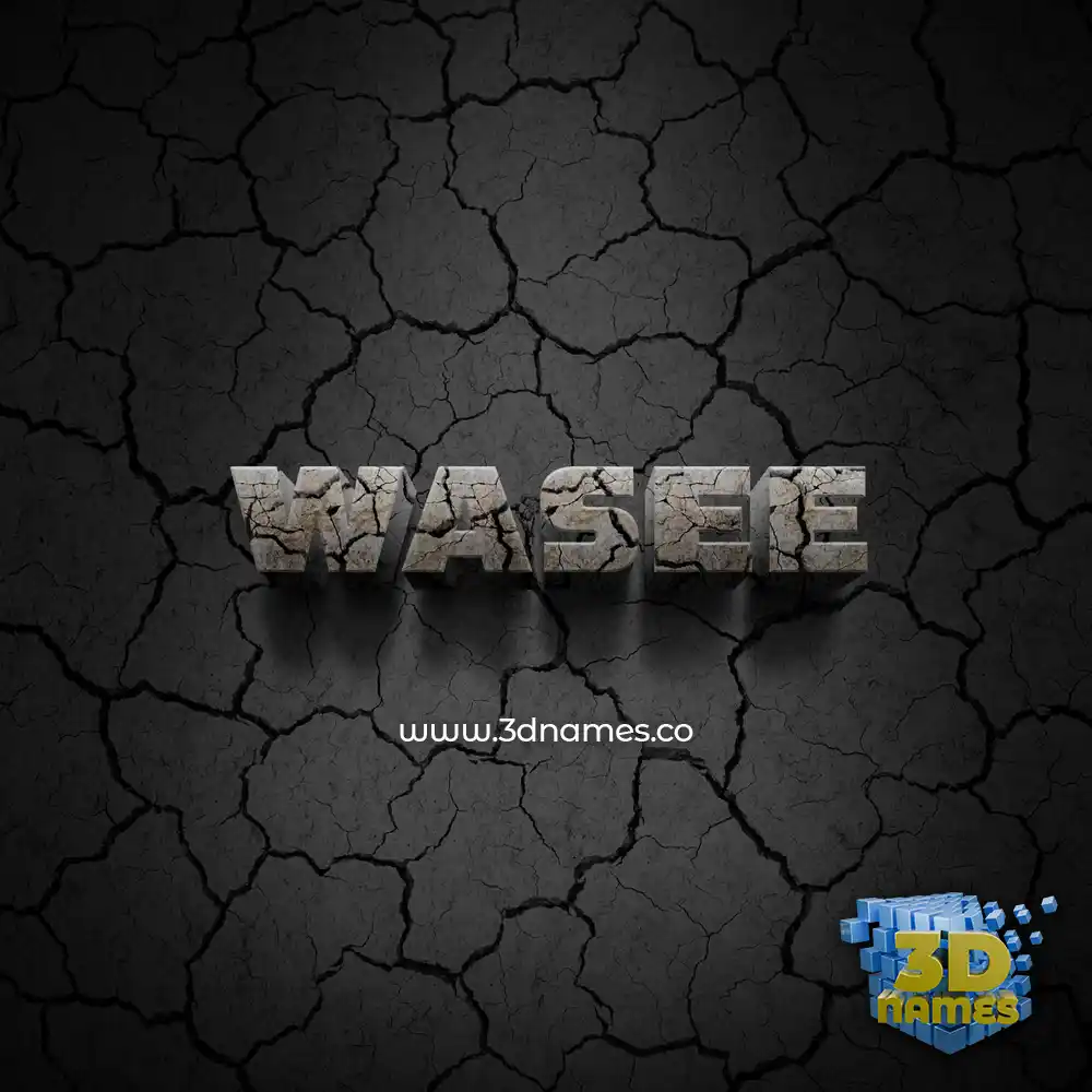 wasee in Cracked Stone style - 3D name wallpaper