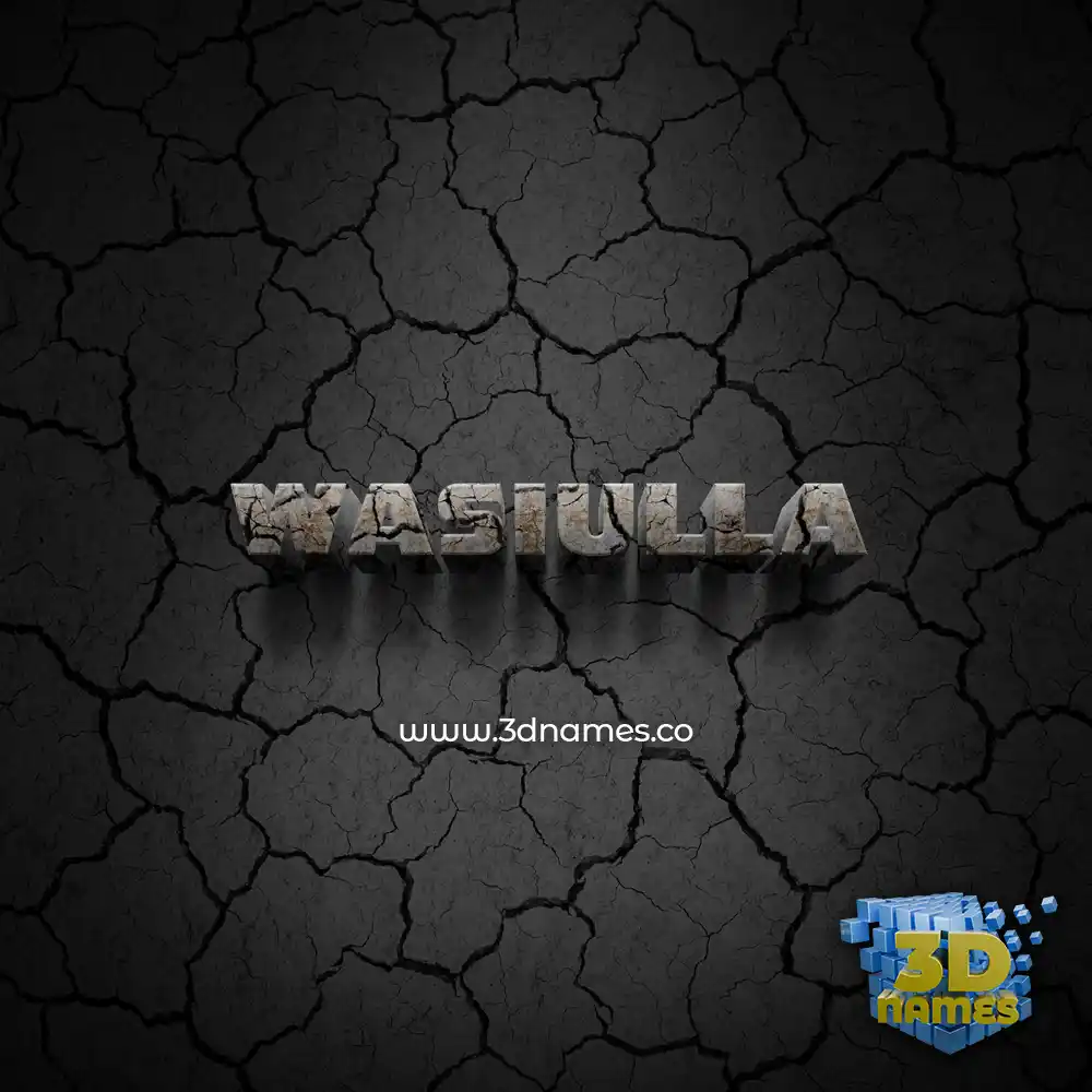 wasiulla in Cracked Stone style - 3D name wallpaper