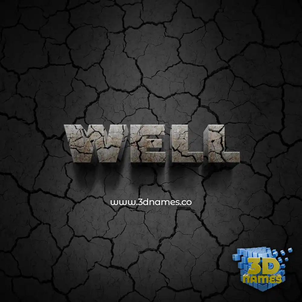 well in Cracked Stone style - 3D name wallpaper