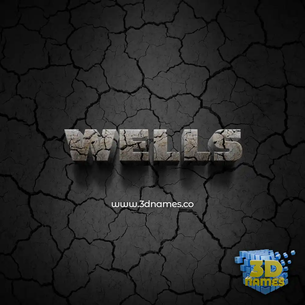 wells in Cracked Stone style - 3D name wallpaper