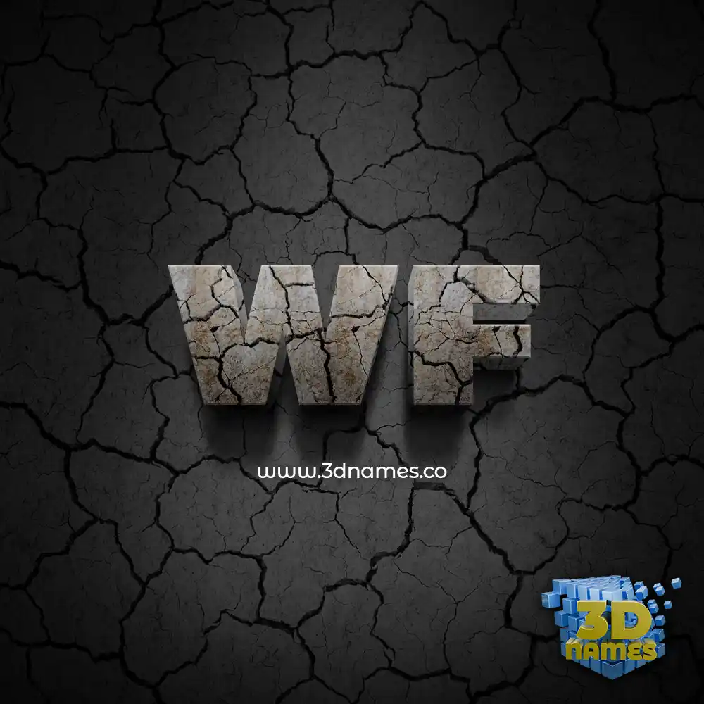 wf in Cracked Stone style - 3D name wallpaper