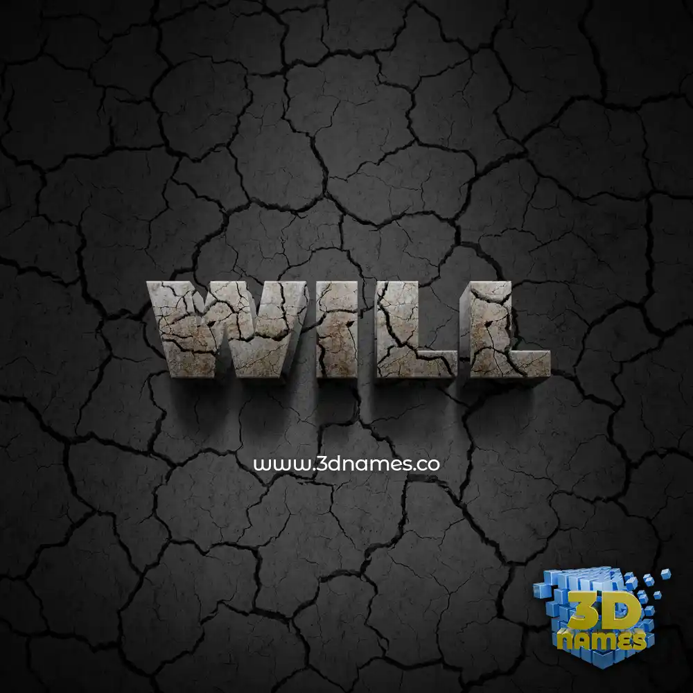 will in Cracked Stone style - 3D name wallpaper