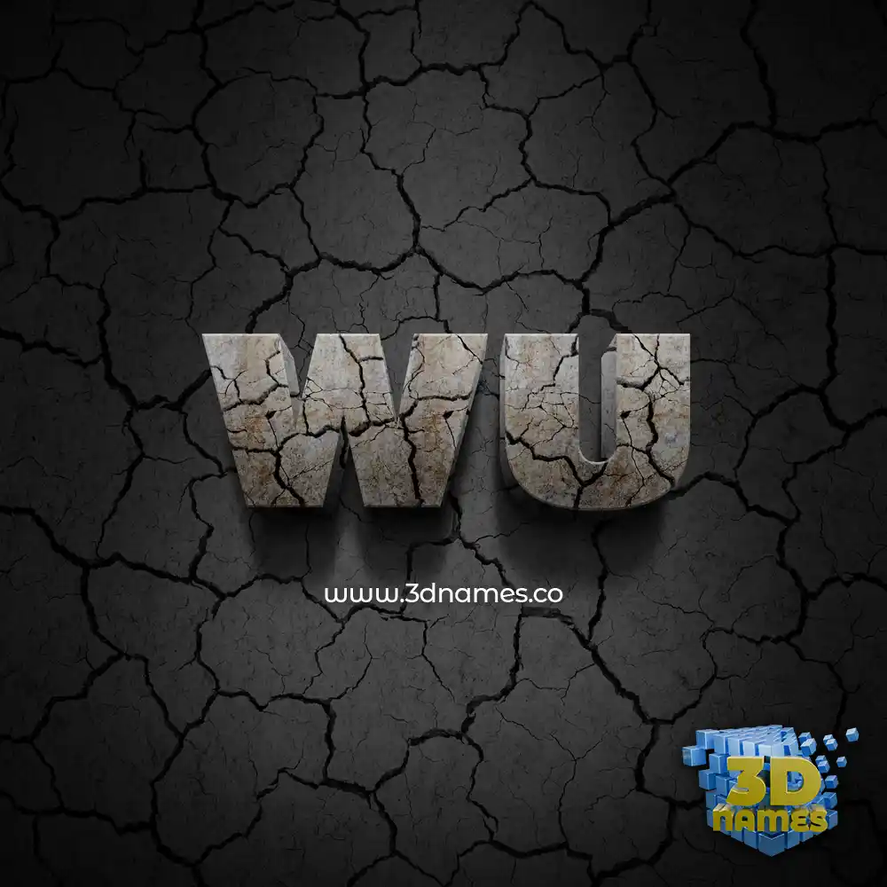 wu in Cracked Stone style - 3D name wallpaper