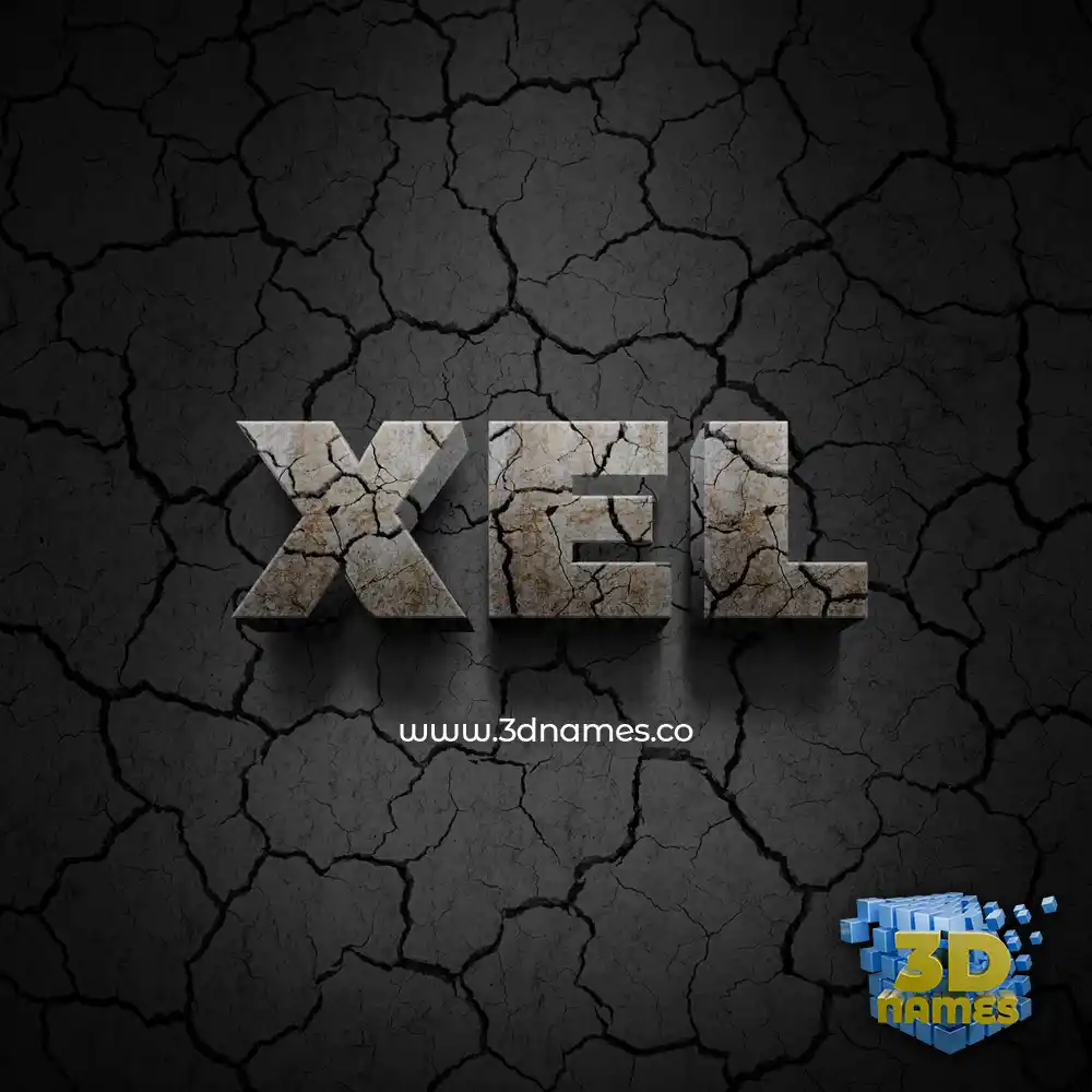 xel in Cracked Stone style - 3D name wallpaper