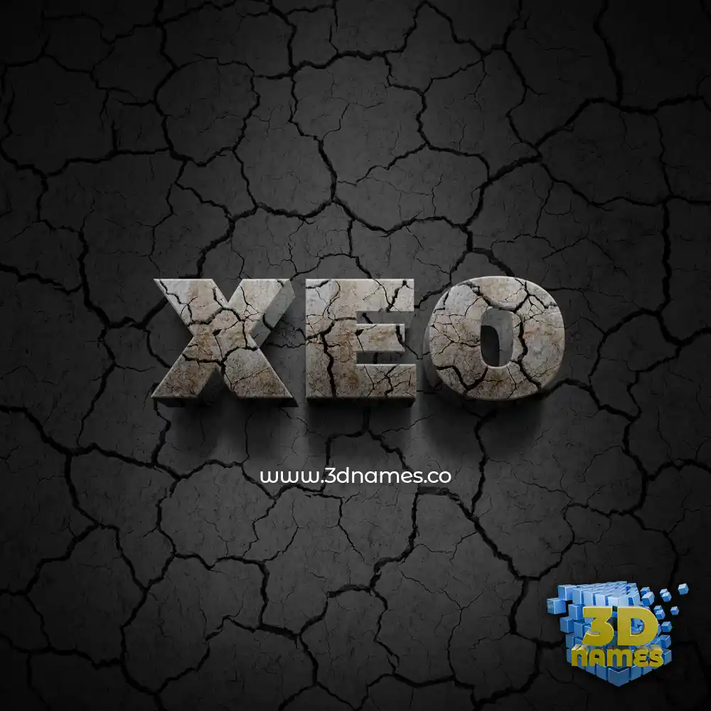xeo in Cracked Stone style - 3D name wallpaper