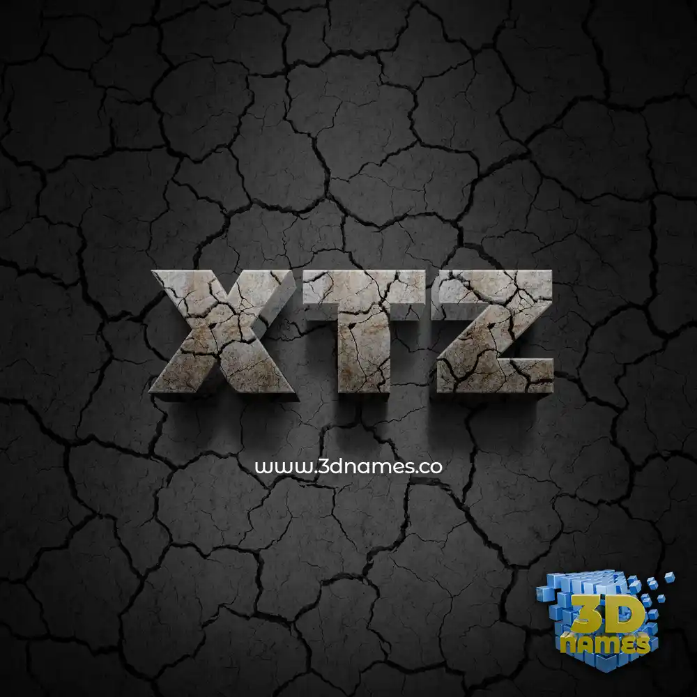 xtz in Cracked Stone style - 3D name wallpaper