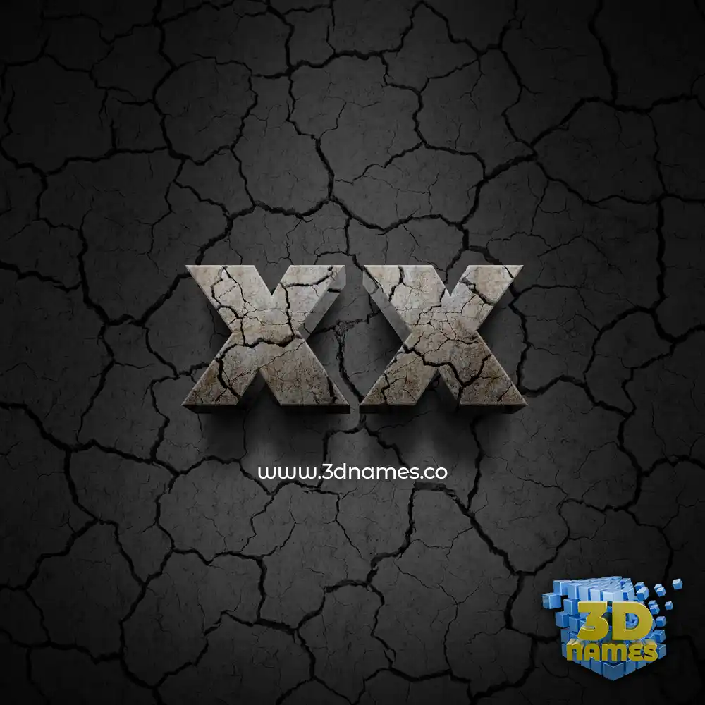 xx in Cracked Stone style - 3D name wallpaper