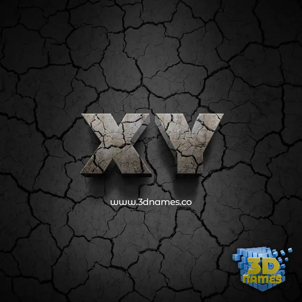 xy in Cracked Stone style - 3D name wallpaper