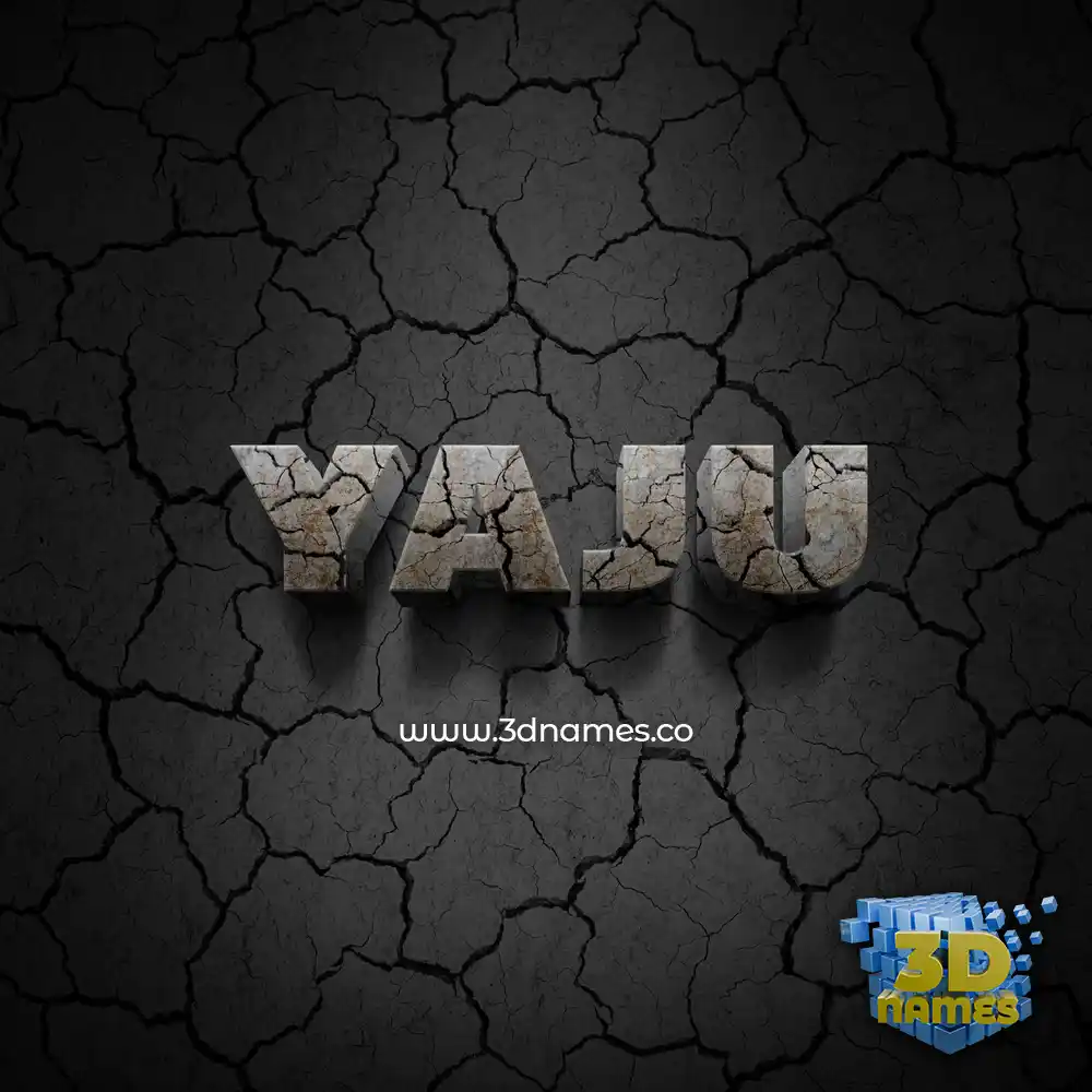 yaju in Cracked Stone style - 3D name wallpaper