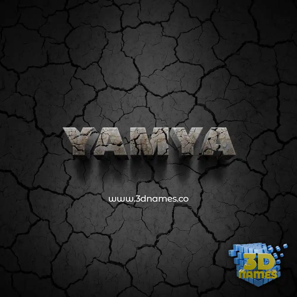 yamya in Cracked Stone style - 3D name wallpaper