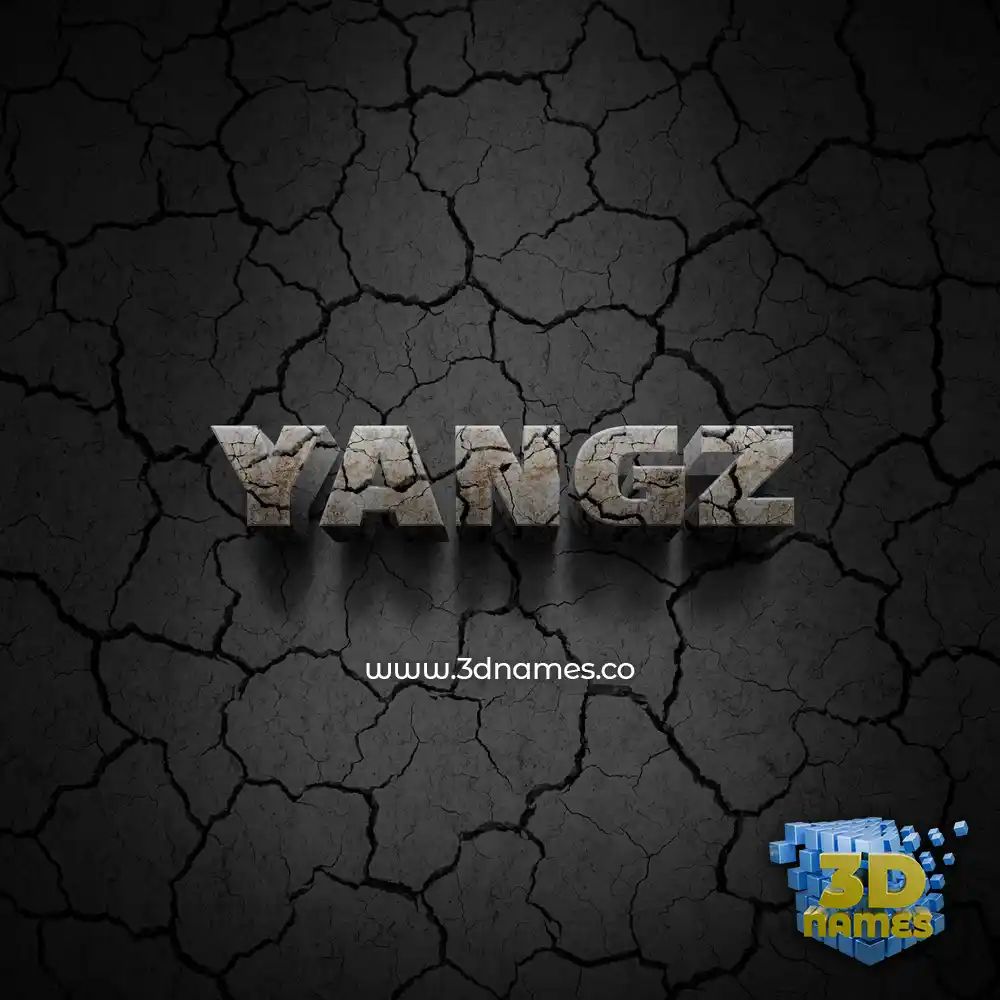 yangz in Cracked Stone style - 3D name wallpaper