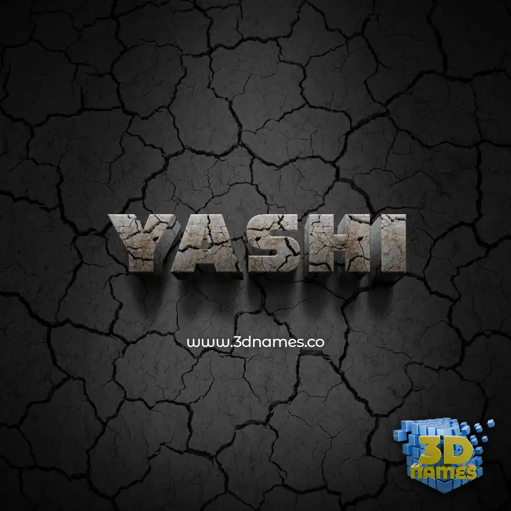 yashi in Cracked Stone style - 3D name wallpaper