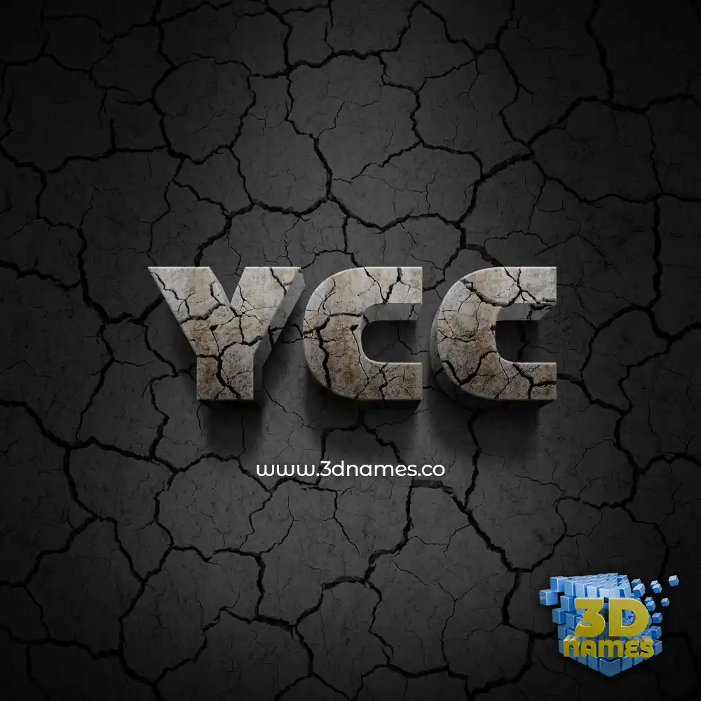 ycc in Cracked Stone style - 3D name wallpaper