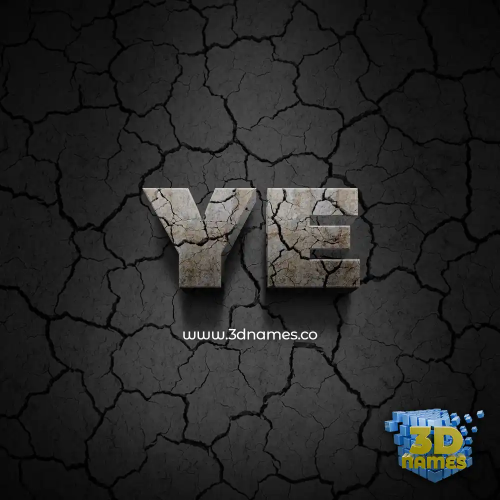 ye in Cracked Stone style - 3D name wallpaper