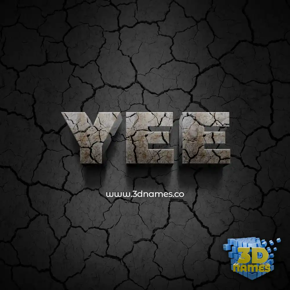yee in Cracked Stone style - 3D name wallpaper