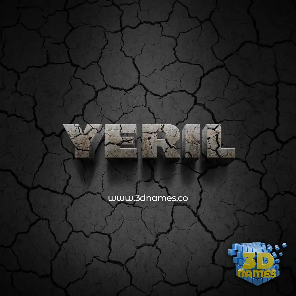 yeril in Cracked Stone style - 3D name wallpaper