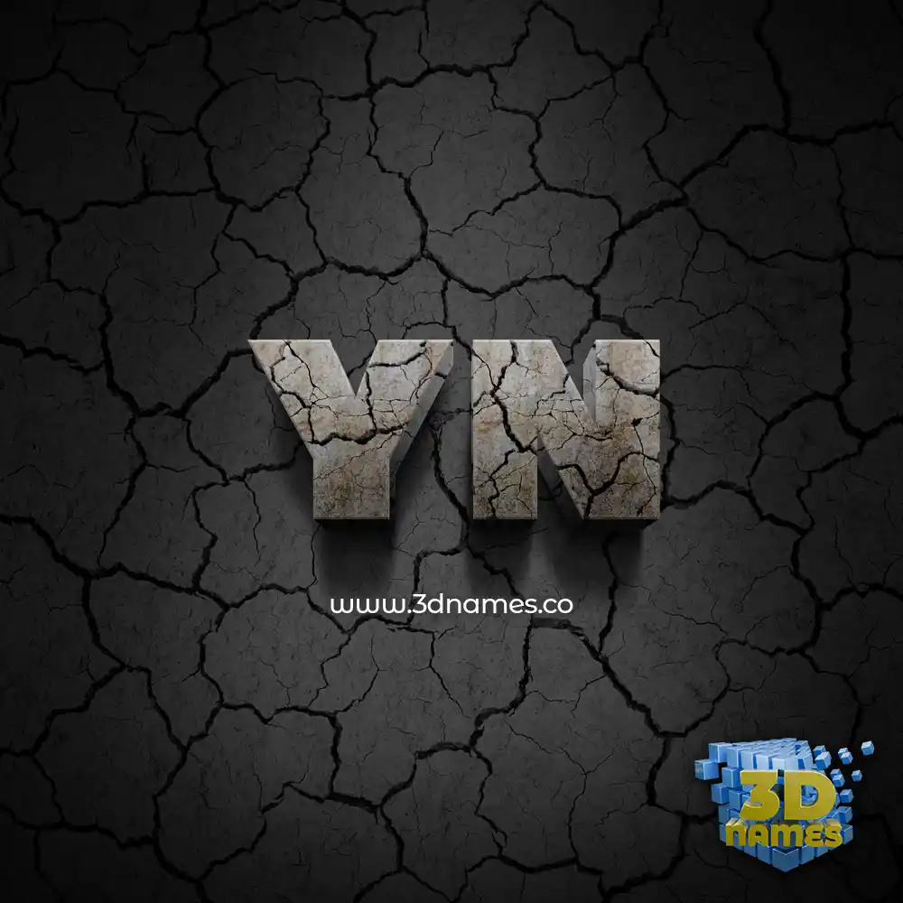 yn in Cracked Stone style - 3D name wallpaper