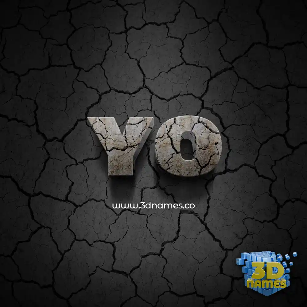 yo in Cracked Stone style - 3D name wallpaper