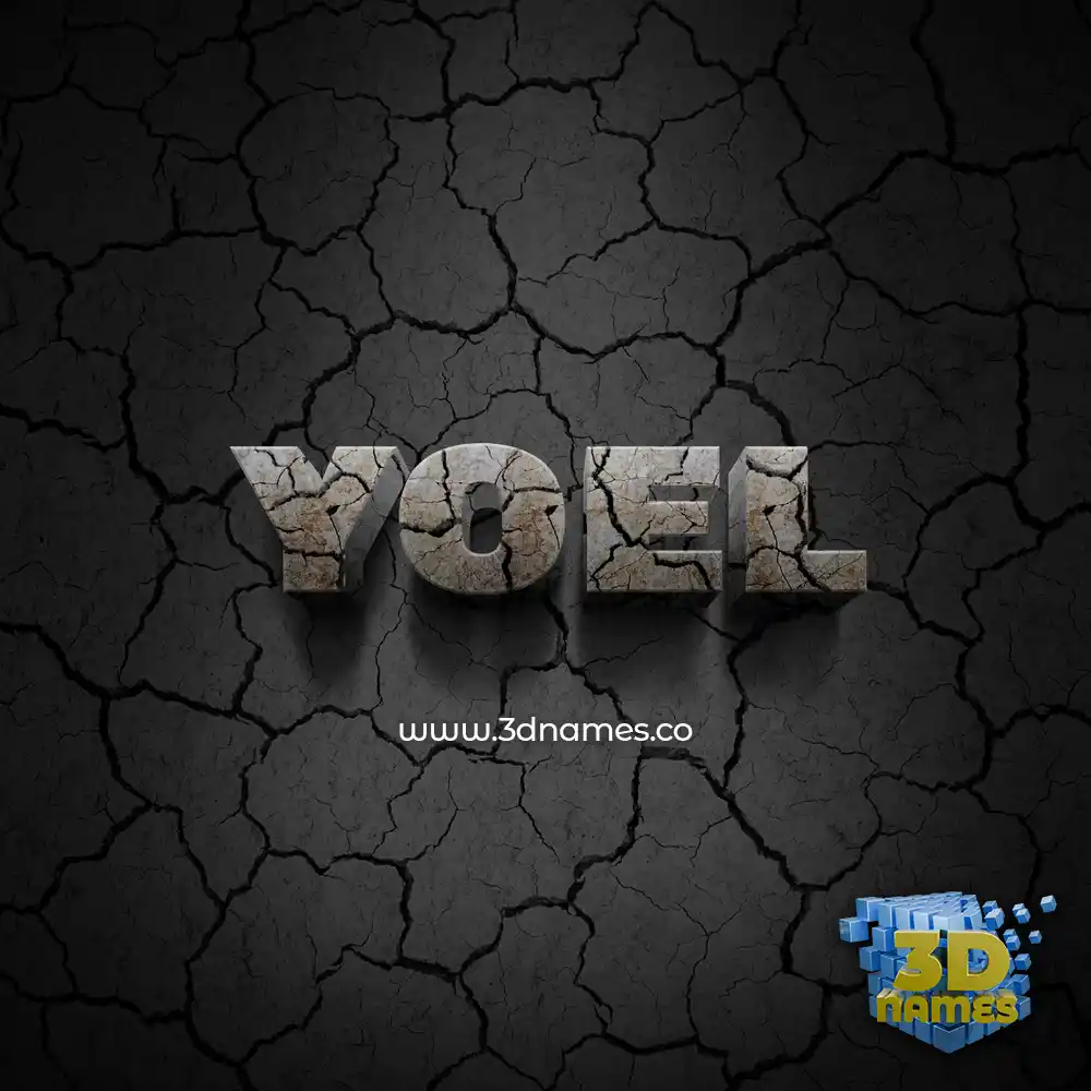 yoel in Cracked Stone style - 3D name wallpaper