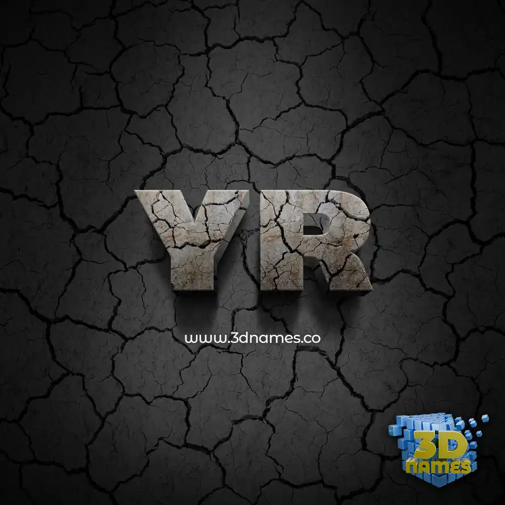 yr in Cracked Stone style - 3D name wallpaper