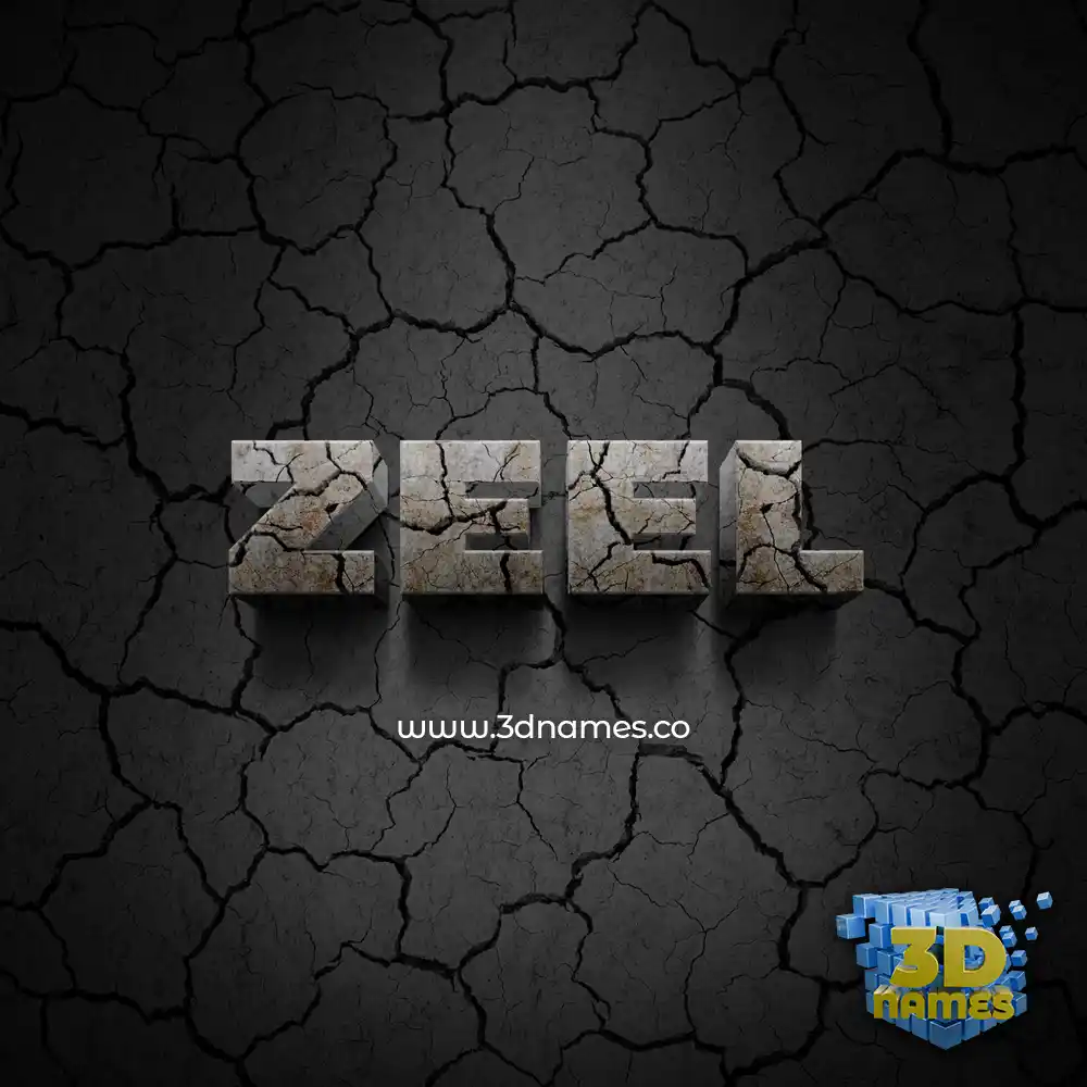 zeel in Cracked Stone style - 3D name wallpaper