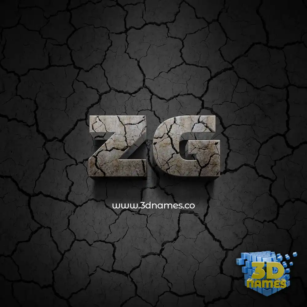 zg in Cracked Stone style - 3D name wallpaper