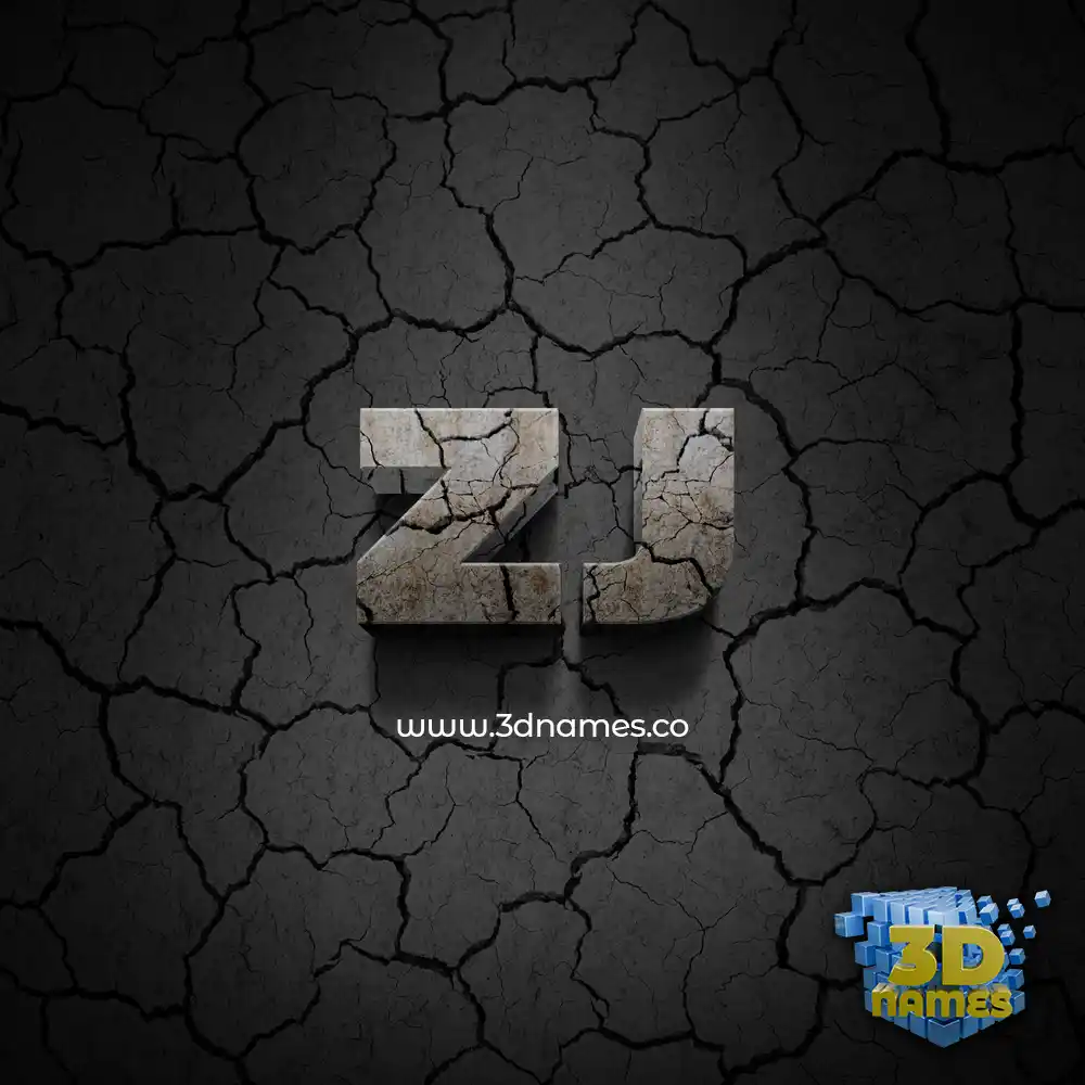 zj in Cracked Stone style - 3D name wallpaper