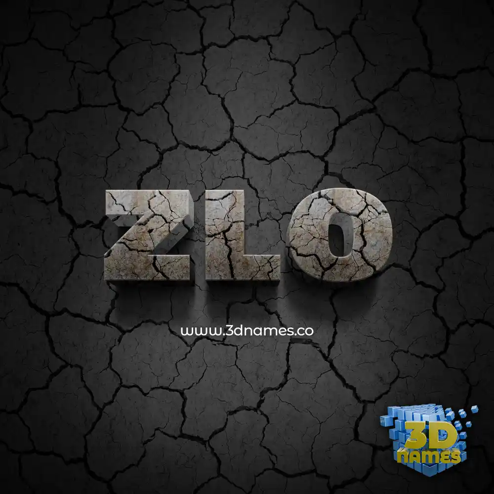 zlo in Cracked Stone style - 3D name wallpaper