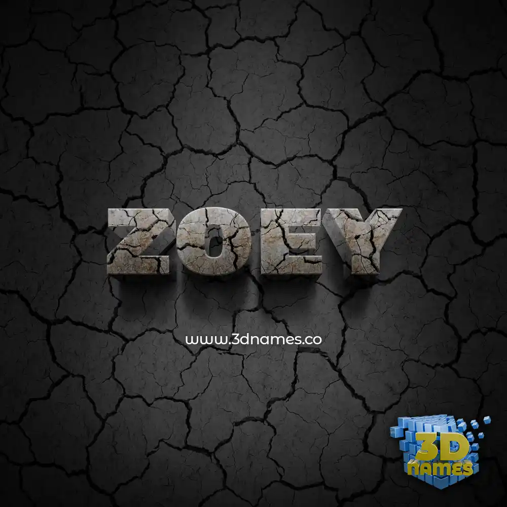 zoey in Cracked Stone style - 3D name wallpaper