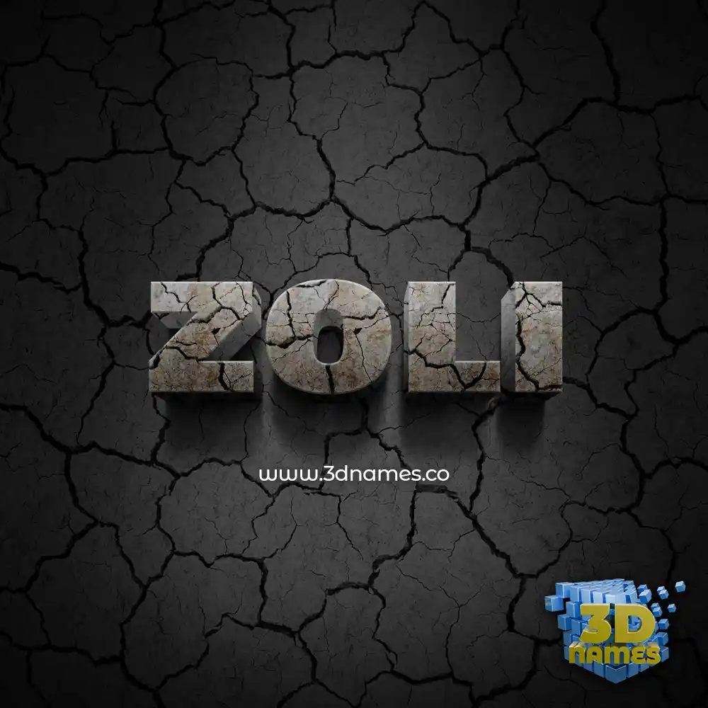 zoli in Cracked Stone style - 3D name wallpaper