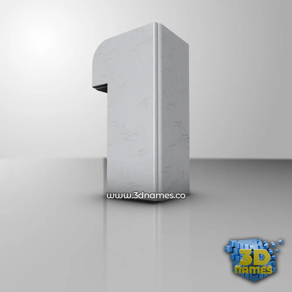 1 in White Metro style - 3D name wallpaper