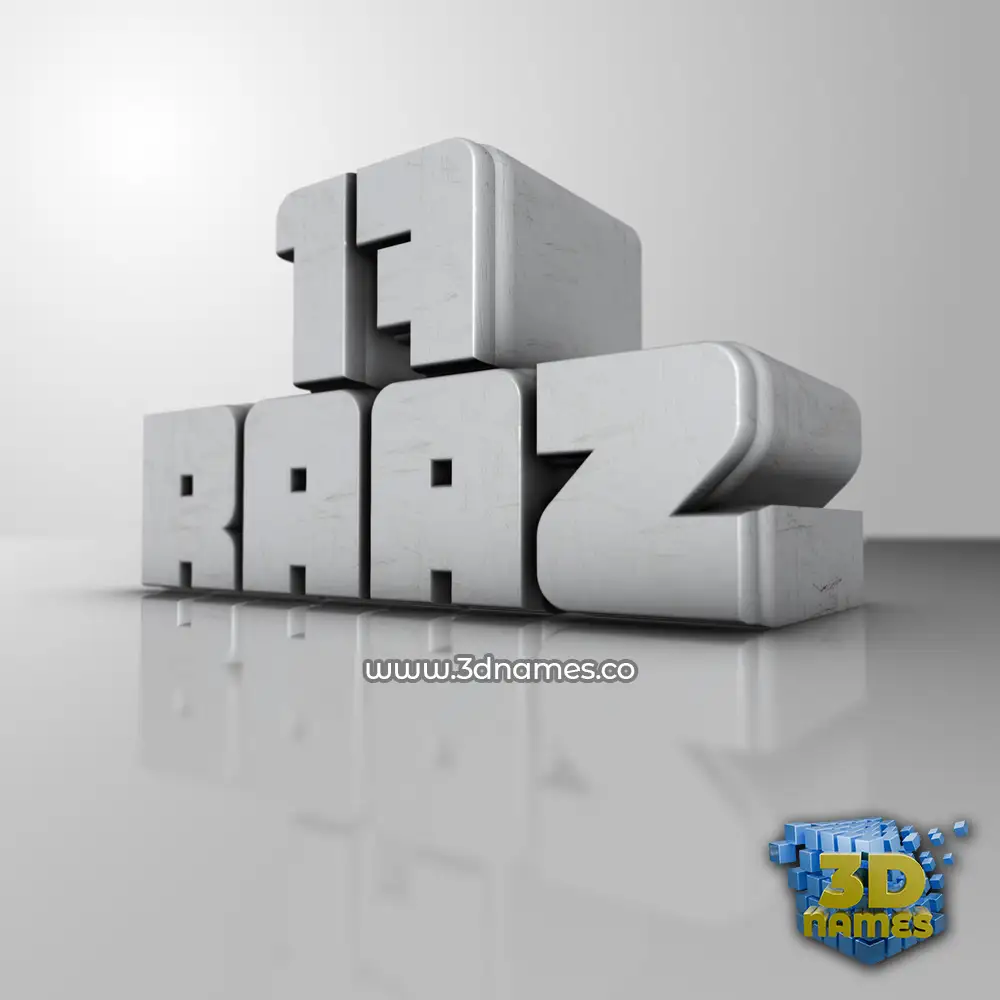 17 raaz in White Metro style - 3D name wallpaper