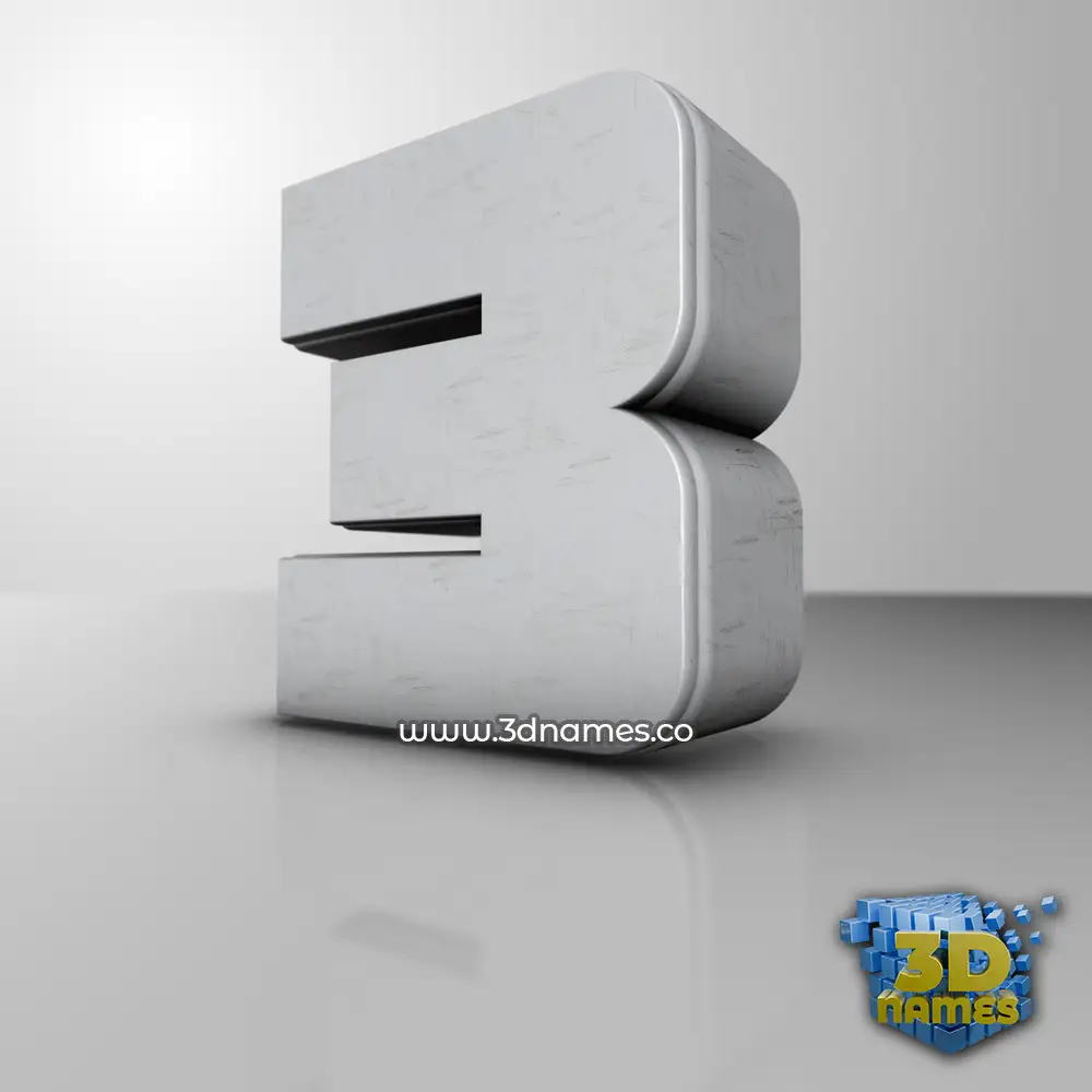 3 in White Metro style - 3D name wallpaper