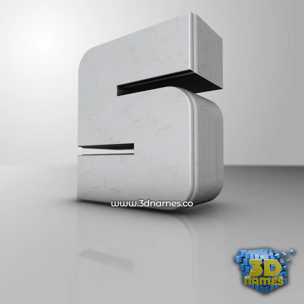 5 in White Metro style - 3D name wallpaper